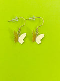 Gold Butterfly Charm Earrings Personalized Customized Made to Order Jewelry, N2710G
