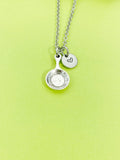 Silver Frying Pan Charm Necklace Personalized Customized Monogram Made to Order Jewelry, N5441