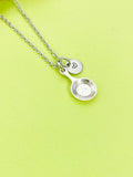 Silver Frying Pan Charm Necklace Personalized Customized Monogram Made to Order Jewelry, N5441