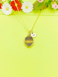 Gold Natural Tiger Eye Charm Necklace Personalized Customized Gemstone Monogram Made to Order Jewelry, N5366