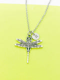 Silver Dragonfly Charm Necklace, DN56