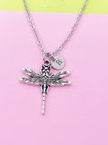 Silver Dragonfly Charm Necklace, DN56