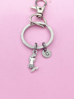 Silver Mermaid Charm Keychain Gifts Personalized Customized Monogram Made to Order Jewelry, N1590A