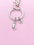 Silver Mermaid Charm Keychain Gifts Personalized Customized Monogram Made to Order Jewelry, N1590A