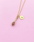 Gold Artist Paintbrush Charm Necklace, N3316