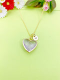 Gold Amethyst Heart Charm Necklace - Lebua Jewelry, Personalized Customized Gemstone Monogram Made to Order Jewelry, N5413