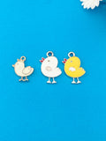 Chicken Charm Necklace, Personalized Initial, Farm Animal Jewelry