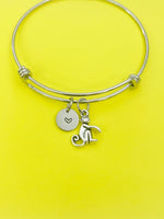 Silver Monkey Charm Bracelet Personalized Customized Monogram Made to Order Jewelry, N1456