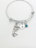 Silver Cheerleader Bracelet Personalized Customized Monogram Made to Order Jewelr, N2247