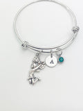 Silver Cheerleader Bracelet Personalized Customized Monogram Made to Order Jewelr, N2247