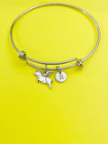 Gold or Silver Flying Pig Charm Bracelet Gifts Ideas, Personalized Customized Monogram Made to Order Jewelry, AN1743