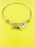 Silver Grasshopper Charm Bracelet Gifts Ideas Personalized Customized Monogram Made to Order Jewelry, AN309