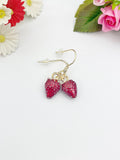 Gold Red Strawberry Charm Earrings Gifts Ideas Personalized Customized Made to Order Jewelry, AN5442