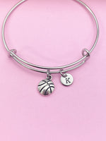 Silver Basketball Sport Charm Bracelet Gifts Ideas Personalized Customized Monogram Made to Order Jewelry, AN881