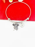 Silver Lacrosse Charm Bracelet Gift Ideas Personalized Customized Monogram Made to Order Jewelry, N312A