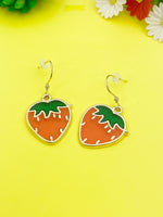 Gold Red Strawberry Charm Earrings Personalized Customized Made to Order Jewelry, N4718