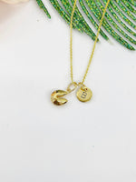 Fortune Cookie Necklace, Gold Cookie Necklace, Dainty Necklace, Personalized Gift, Graduation Gift, Girlfriend Gift, Sister Gift, G140