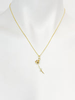 Gold Tulip Charm Necklace Personalized Customized Monogram Made to Order Jewelry, N2189E