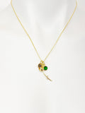 Gold Tulip Charm Necklace Personalized Customized Monogram Made to Order Jewelry, N2189F