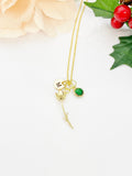 Gold Tulip Charm Necklace Personalized Customized Monogram Made to Order Jewelry, N2189F