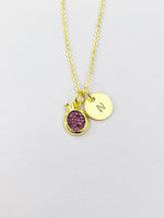 Gold Pomegranate Charm Necklace Gifts Ideas Personalized Customized Monogram Made to Order Jewelry, AN3799