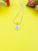 Silver or Gold Alphabet Letter Initial Charm Necklace Personalized Customized Monogram Made to Order Jewelry, N0001