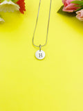 Silver or Gold Alphabet Letter Initial Charm Necklace Personalized Customized Monogram Made to Order Jewelry, N0001
