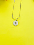Silver or Gold Alphabet Letter Initial Charm Necklace Personalized Customized Monogram Made to Order Jewelry, N0001