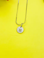 Silver or Gold Alphabet Letter Initial Charm Necklace Personalized Customized Monogram Made to Order Jewelry, N0001