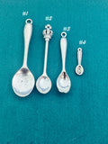 Silver Spoon Necklace, Personalized Initial Charm, Alloy Pendant