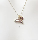 Gold Natural Strawberry Quartz Moon Charm Necklace Personalized Customized Monogram Made to Order Jewelry, N2817A