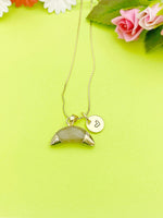 Gold Natural Strawberry Quartz Moon Charm Necklace Personalized Customized Monogram Made to Order Jewelry, N2817A