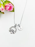 Silver Claddagh Charm Necklace Hand Hold Heart Charm Personalized Customized Monogram Made to Order Jewelry, N5436