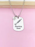 Silver Marching Band Clarinet Charm Necklace or Keychain Band Gifts Idea Personalized Customized Made to Order Jewelry, D398