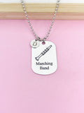 Silver Marching Band Clarinet Charm Necklace or Keychain Band Gifts Idea Personalized Customized Made to Order Jewelry, D398