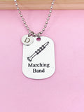 Silver Marching Band Clarinet Charm Necklace or Keychain Band Gifts Idea Personalized Customized Made to Order Jewelry, D398