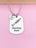 Silver Marching Band Clarinet Charm Necklace or Keychain Band Gifts Idea Personalized Customized Made to Order Jewelry, D398
