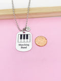 Silver Marching Band Keyboard Charm Necklace or Keychain Gifts Idea Personalized Customized Made to Order Jewelry, D400