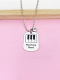 Silver Marching Band Keyboard Charm Necklace or Keychain Gifts Idea Personalized Customized Made to Order Jewelry, D400