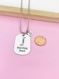 Silver Marching Band Bass Clarinet Charm Necklace or Keychain Gifts Idea Personalized Customized Made to Order Jewelry, D401