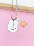 Silver Marching Band Bass Clarinet Charm Necklace or Keychain Gifts Idea Personalized Customized Made to Order Jewelry, D401