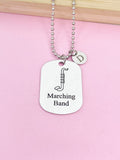 Silver Marching Band Bass Clarinet Charm Necklace or Keychain Gifts Idea Personalized Customized Made to Order Jewelry, D401