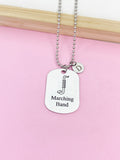 Silver Marching Band Bass Clarinet Charm Necklace or Keychain Gifts Idea Personalized Customized Made to Order Jewelry, D401