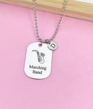 Silver Marching Band Alto Saxophone Charm Necklace or Keychain Gifts Ideas Personalized Customized Made to Order Jewelry, D403