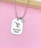 Silver Marching Band Alto Saxophone Charm Necklace or Keychain Gifts Ideas Personalized Customized Made to Order Jewelry, D403