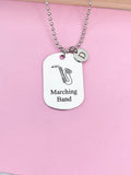 Silver Marching Band Alto Saxophone Charm Necklace or Keychain Gifts Ideas Personalized Customized Made to Order Jewelry, D403