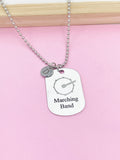 Silver Marching Band Bass Drum Charm Necklace or Keychain Gifts Ideas Personalized Customized Made to Order Jewelry, D404