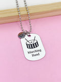 Silver Marching Band Snare Drums Necklace or Keychain Gifts Ideas Personalized Customized Made to Order Jewelry, D406