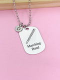 Silver Marching Band Flute Necklace or Keychain Gifts Ideas, Personalized Customized Made to Order Jewelry, D407