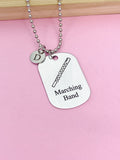 Silver Marching Band Flute Necklace or Keychain Gifts Ideas, Personalized Customized Made to Order Jewelry, D407